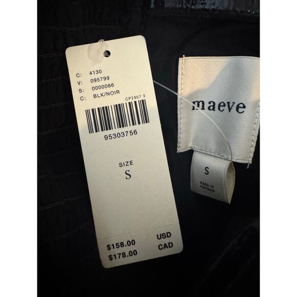 Anthropologie NWT Maeve Drop Waist Black Velvet Mini Dress Small - Picture 7 of 8